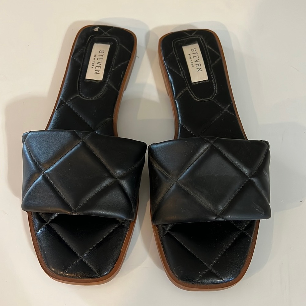 Black Quilted Steve Madden Sandals